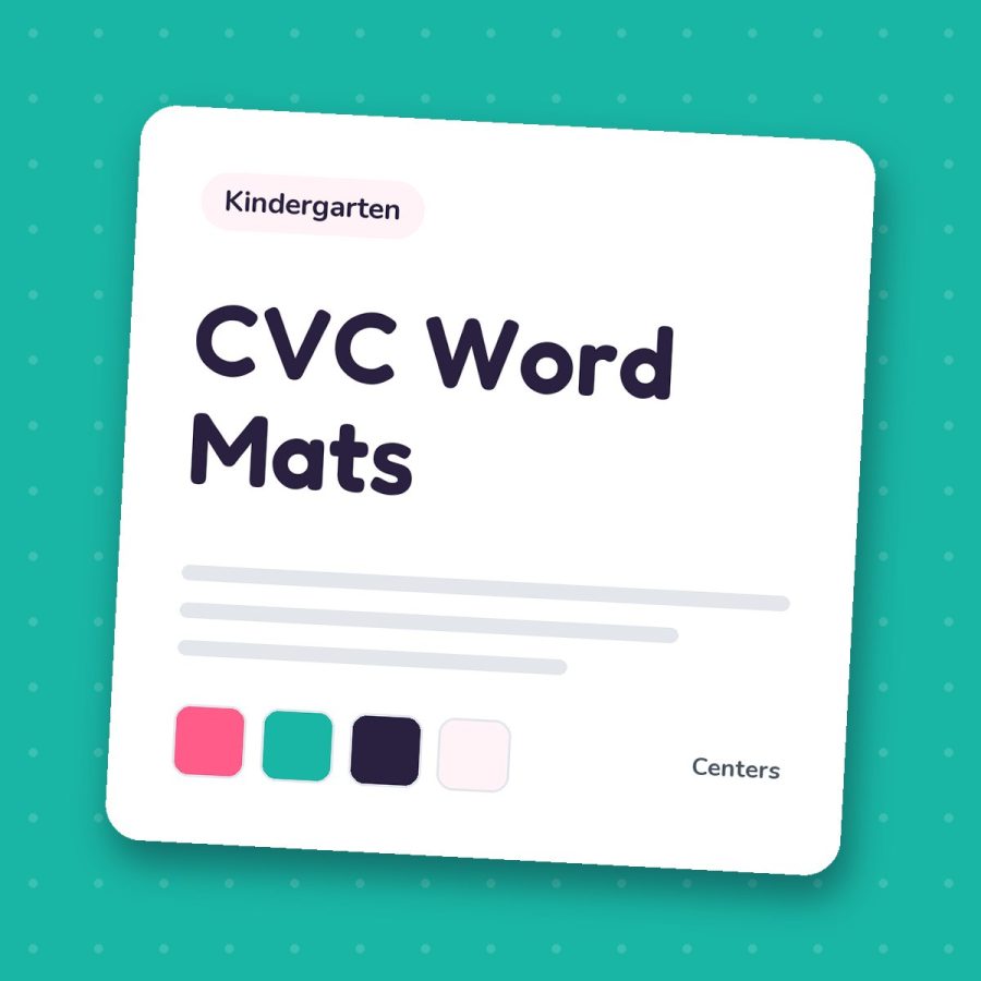 K2 cvc word mats cover